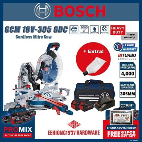 Bosch Gcm 18v 305 Gdc Professional Cordless Mitre Saw With Biturbo