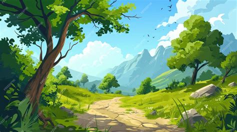 3d cartoon nature background for kids and animation by generative ai ...