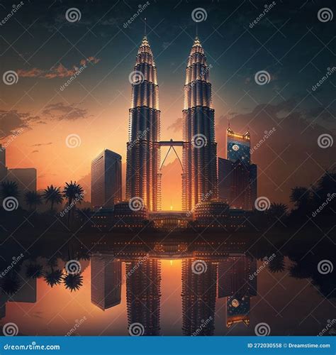 Klcc Twin Towers Malaysia Night View Stock Photo | CartoonDealer.com ...