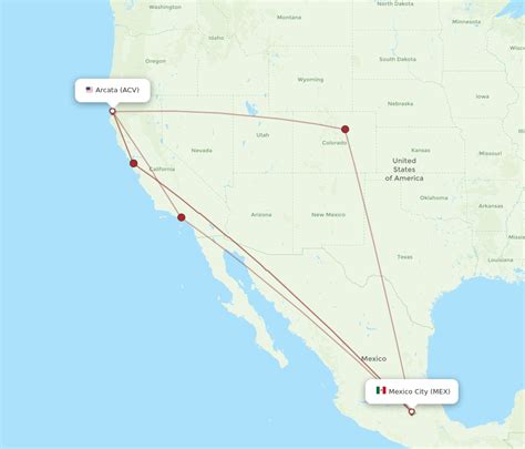 All Flight Routes From Arcata To Mexico City Acv To Mex Flight Routes