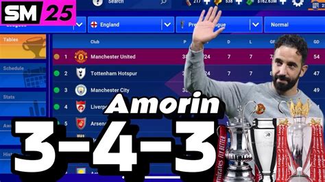 THE BEST 3 4 3 SM25 TACTIC FOR MANCHESTER UNITED RUBEN AMORINS MAN