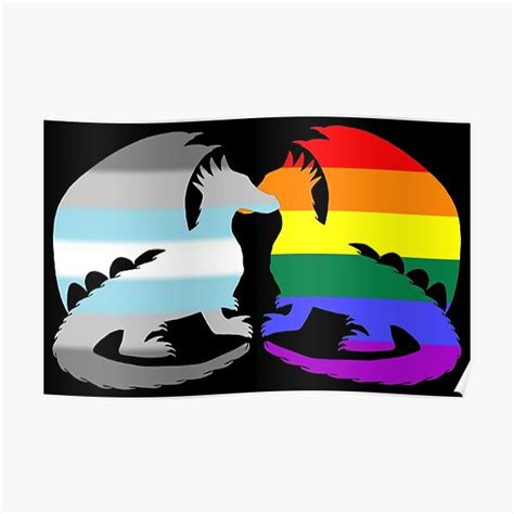 Gay Demiboy Pride Dragons Poster By Shaneisadragon Redbubble