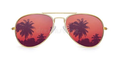 Palm Tree Reflection In Aviator Sunglasses Isolated Stock Image Image Of Fashion Cool 191509191