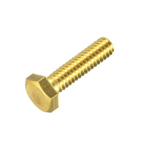 Brass Hex Bolts 1 4 20x1 1 Pack Fully Thread Grade 4 8 Machine Screws