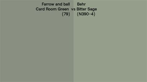 Farrow And Ball Card Room Green 79 Vs Behr Bitter Sage N390 4 Side