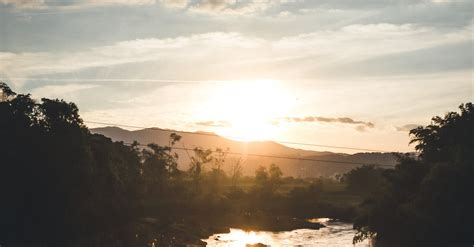 Silhouette of Mountain During Sunset · Free Stock Photo