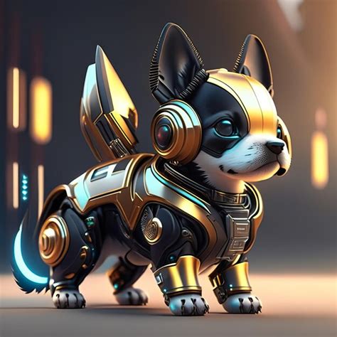 Premium AI Image | Cute robot chibi dog Generative AI