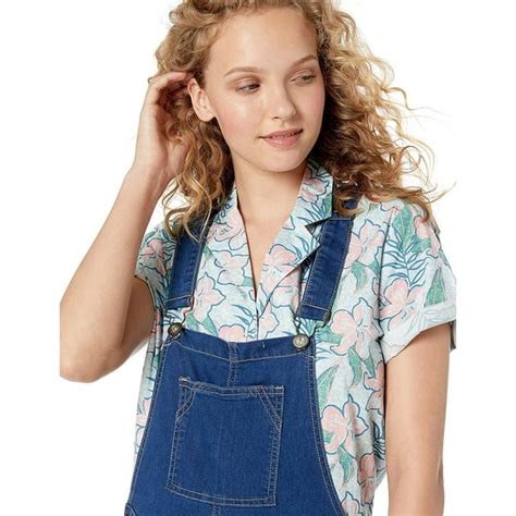 Cute Teen Girl Juniors Cute Denim Overall Shorts Slim Fit Bib Strap