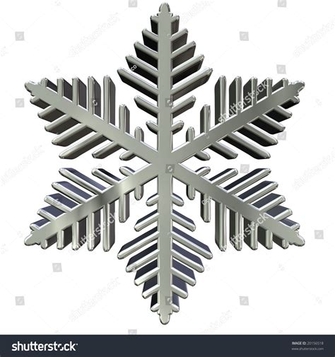 Silver Snowflake Isolated On White Background Stock Illustration