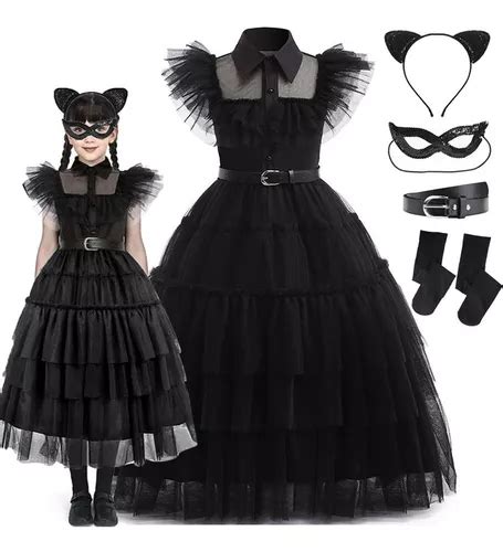 Wednesday Merlina Addams Vestido Para Ni As Disfraz De Cosplay