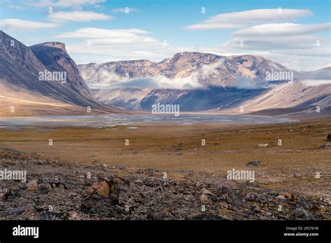 Owl River Bed Near Mt Asgard In Arctic Remote Valley Akshayuk Pass