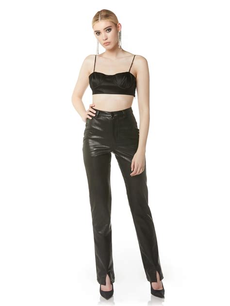 Vegan Leather Straight Leg Pant