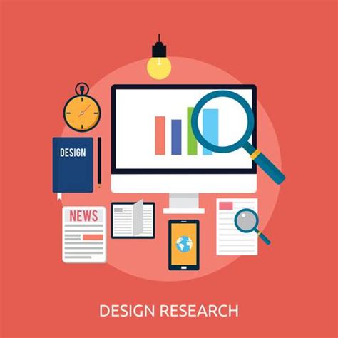 Design Research Conceptual Illustration Design Vector Art At