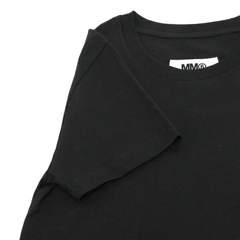 エムエムシックス メゾン マルジェラ Mm6 Maison Margiela Tシャツ 半袖カットソー トップス ブラック レディース Mm6