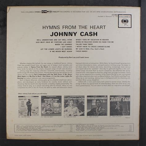 Johnny Cash Hymns From The Heart Columbia Lp Rpm Ebay