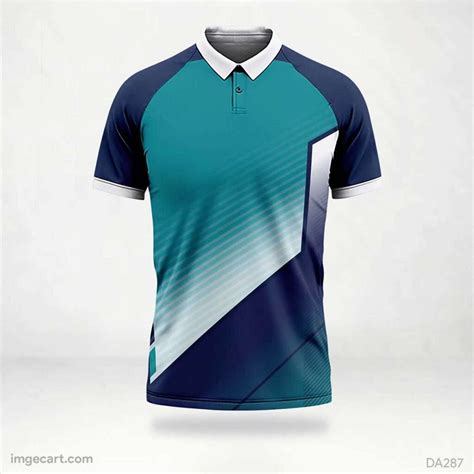 Football Jersey Design Blue with green pattern - imgecart