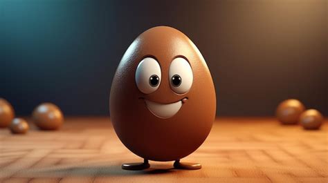 Premium AI Image 3d Cute Cartoon Egg Character Generative Ai