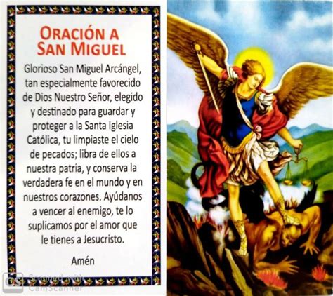 San Miguel Arcangel Oracion Spanish Paperstock Holy Card 450