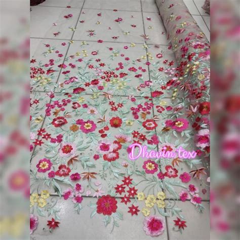 Kain Kebaya Meteran Kain Brokat Bordir Multi Colour Terbaru Harga