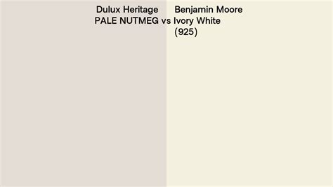 Dulux Heritage PALE NUTMEG Vs Benjamin Moore Ivory White 925 Side By