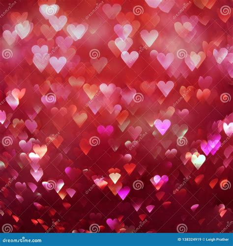 Bright Red Hearts Abstract Bokeh Background Stock Image Image Of