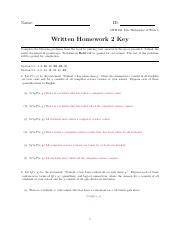 Mth Written Homework Key Pdf Name Id Mth Due Wednesday Of