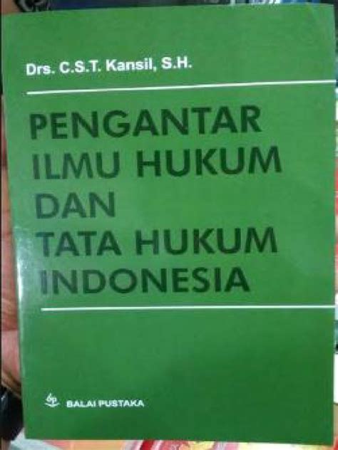 Pengantar Ilmu Hukum Tata Hukum Cst Kansil Pdf