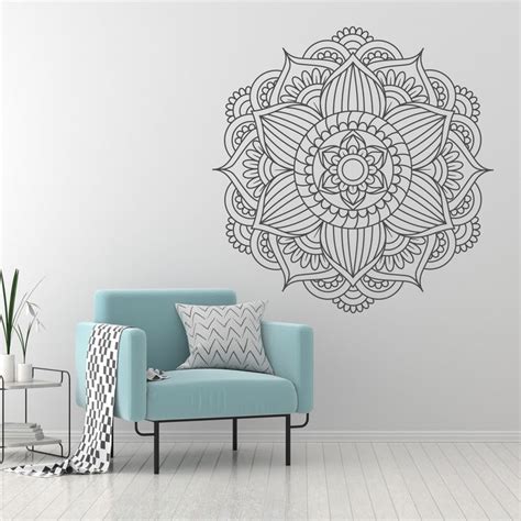 Mandala Wall Sticker Meditation Decor Mandala Decal Large Mandala Wall