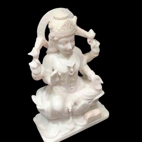 Hindu White Marble Laxmi Mata Statue For Worship Size 18 At Rs