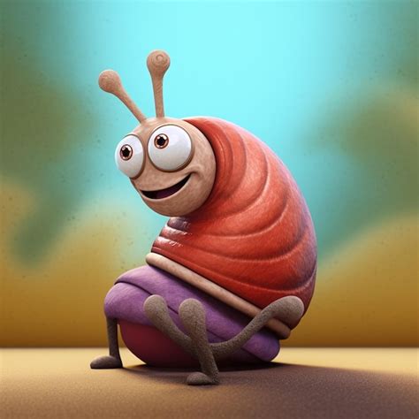 Premium Photo | Little snail cartoon 3d rendering file