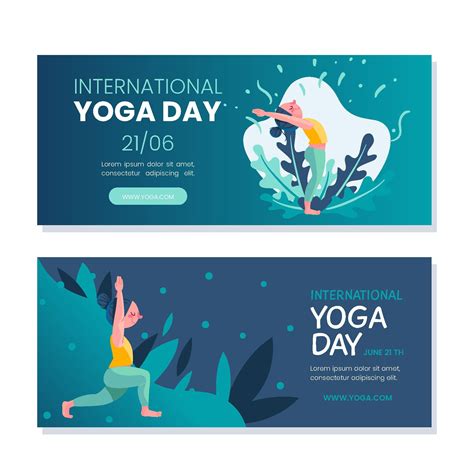vector international day  yoga horizontal banners