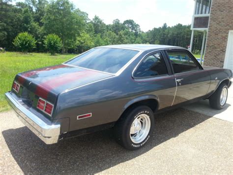 Chevrolet Nova Coupe 1978 Gray With Burgundy Racing Stripes For Sale