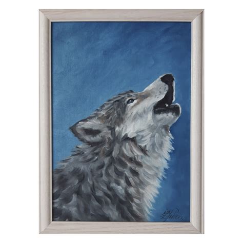 Wolf Original Painting Animal Art Wildlife Wolf Lover Gift Oil - Etsy