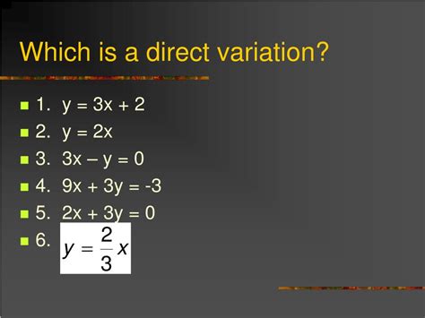 Ppt Direct Variation Powerpoint Presentation Free Download Id 5446920