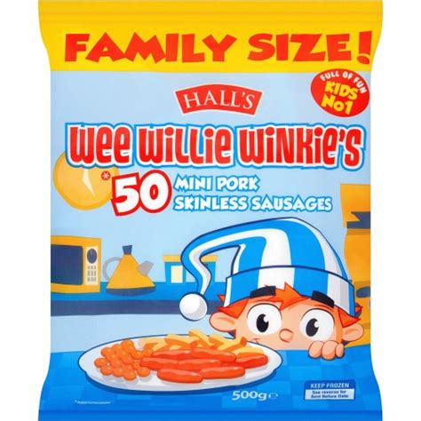 Hall S Wee Willie Winkie S 50 Mini Pork Skinless Sausages 500g