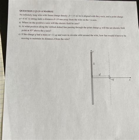 Solved Question 3 [2×3 6 Marks] An Infinitely Long Wire With