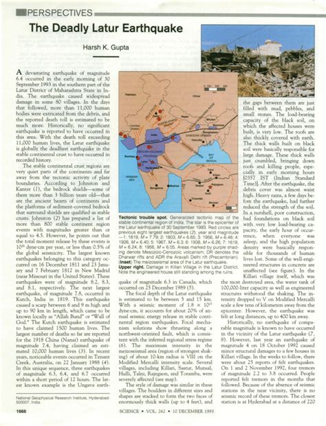 deadly latur earthquake science