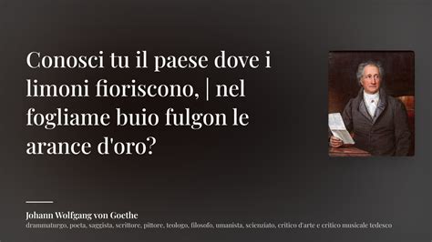 Johann Wolfgang Von Goethe Frase Conosci Tu Il Paese Dove I Limoni