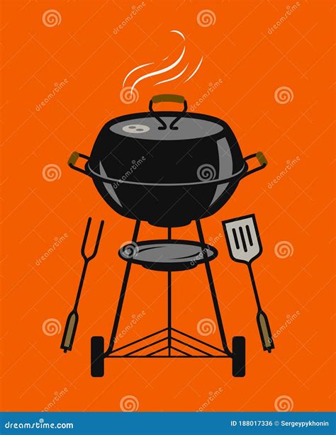 Barbecue Grill Cookout Bbq Brazier Vector Illustration Stock Vector Illustration Of Gourmet