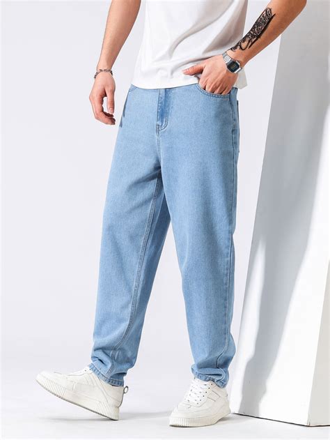 Manfinity Hypemode Hombres Jeans Cónicos Con Bolsillo Oblicuo Moda De