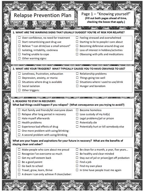 20 Relapse Prevention Worksheets Worksheets Decoomo