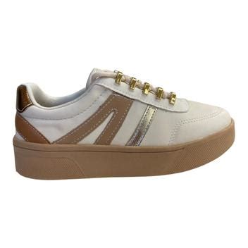 Tenis Feminino Ramarim Casual Sintético Metalizado Nude