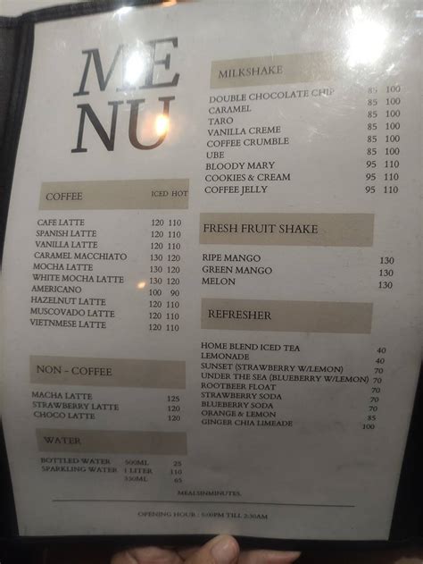 Menu at MEALS IN MINUTES restaurant, Mandaluyong