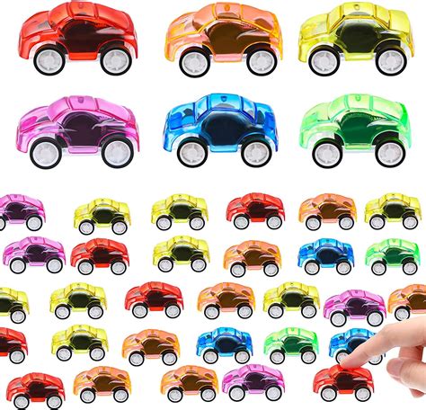 60 Pieces Pull Back Cars Mini Pull Back Car Toys Small Friction Powered ...