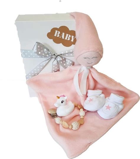 Cadeau Set Knuffeldoekje Roze Kraam Cadeau Set Roze Kraam Cadeau Meisje