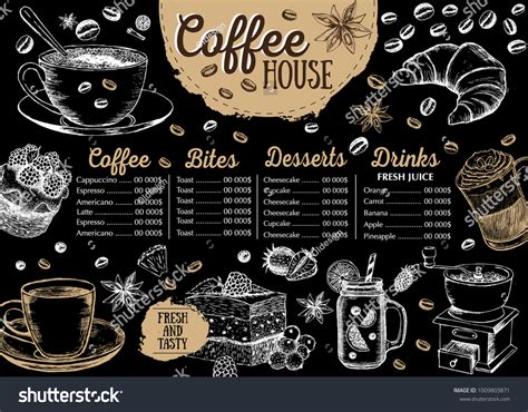 Coffee House Menu Restaurant Cafe Menu Vector có sẵn miễn phí bản