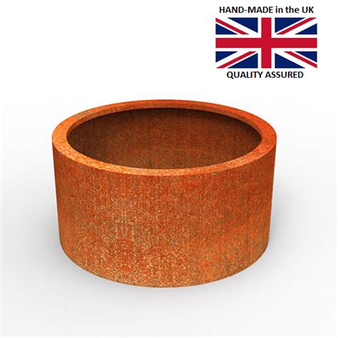 Corten Steel Cylinder Planter Taylor Made Planters