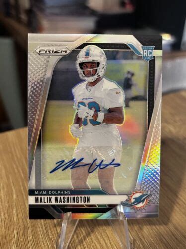 Panini Prizm Malik Washington Rc Silver Prizm Auto Dolphins