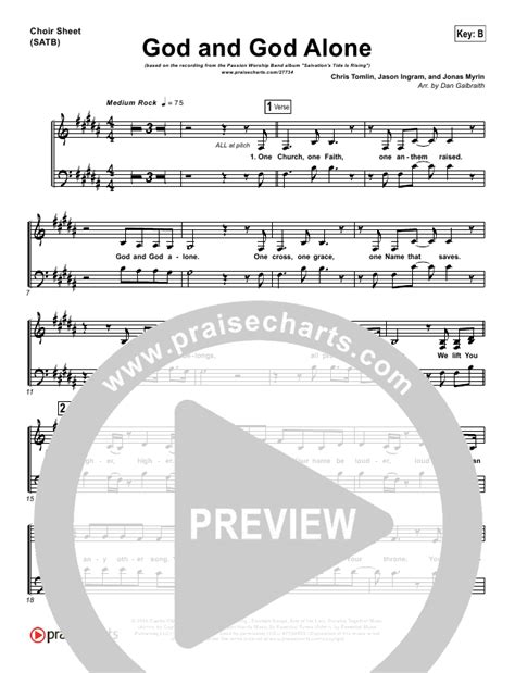 God And God Alone Sheet Music (Chris Tomlin / Passion Band) - PraiseCharts