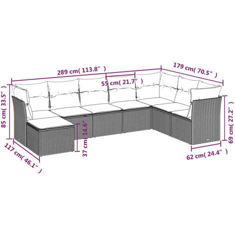 Salon De Jardin Avec Coussins Pcs Beige R Sine Tress E Vidaxl